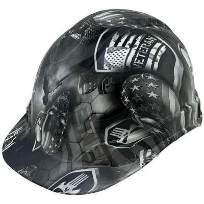 Veterans Design Cap Style Hydro Dipped Hard Hats Oblique Left