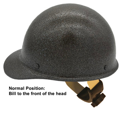 MSA Skullgard Cap Style Hard Hats With Swing Suspension Textured Dark Granite - Swing Suspension in Normal Position