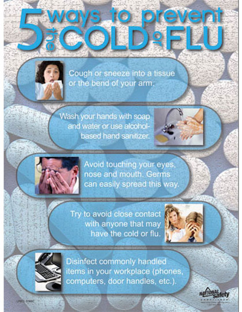 Cold or Flu Safety Posters in ENGLISH  pic 1