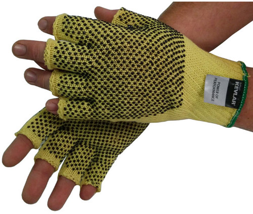 Kevlar String Knit Gloves Fingerless with Dots Pic 1