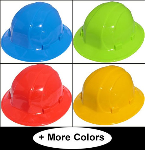 ERB Omega II Full Brim Hard Hats With Ratchet Suspension (All Colors)