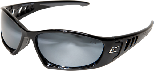 Edge Baretti Safety Glasses ~ Black Frame, Silver Mirror Lens