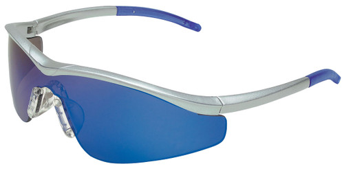 Crews Triwear Series Professional Grade ~ Steel Frame With Silver Cord ~ Blue Diamond Mirror Lens