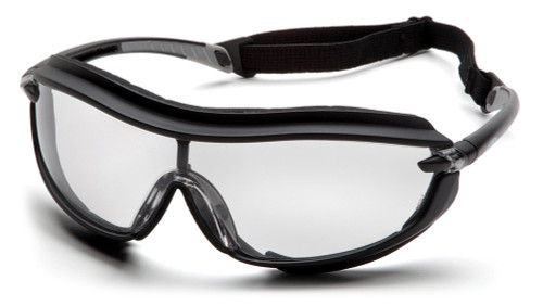 Pyramex XS3 Plus Safety Glasses ~ Black Frame - Clear Anti-Fog Lens