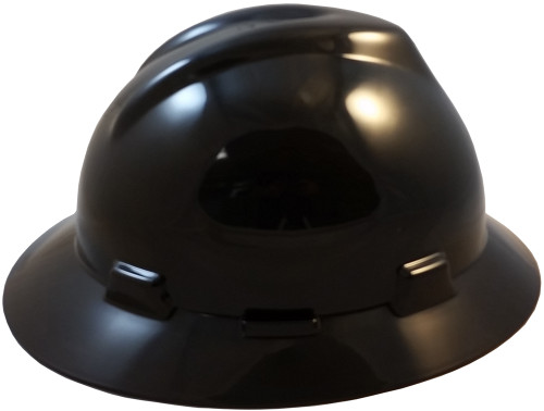 MSA V-Gard Full Brim Hard Hats with Fas-Trac Suspensions Black