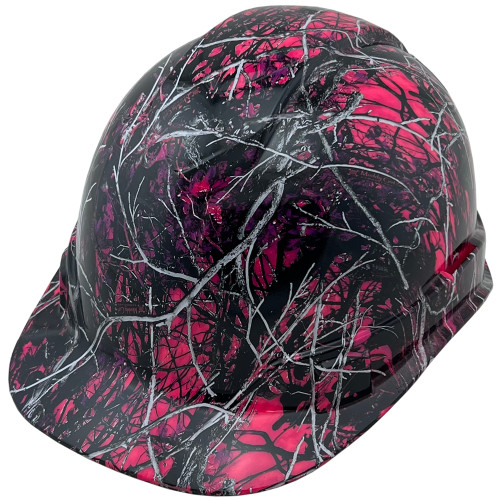 Muddy Girl Pink Hydro Dipped Hard Hats Cap - Oblique Left
