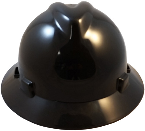 MSA V-Gard Full Brim Hard Hats with Staz-On Suspensions Black