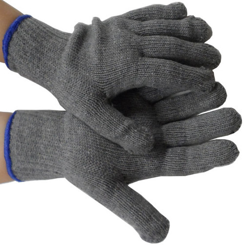 GRAY Medium Weight Cotton String Knit Gloves Pic 1