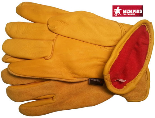 Deerskin Leather Palm Gloves Split Leather Back Pic 1