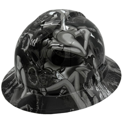 Bad Bones Hydro Dipped Hard Hats Full Brim Style ~  Oblique Left