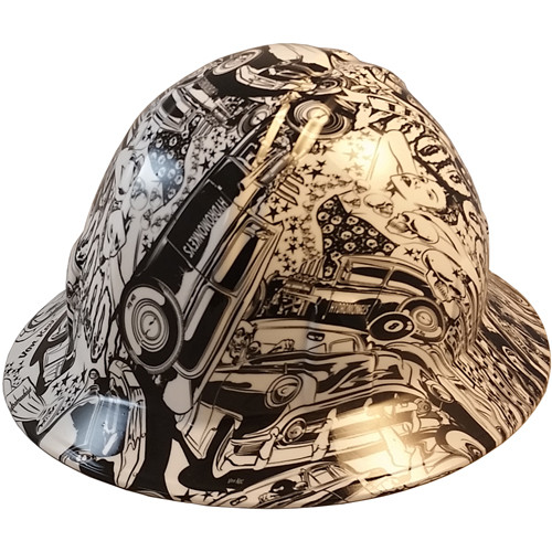 Hot Rod Hydro Dipped Hard Hats ~ Oblique View
