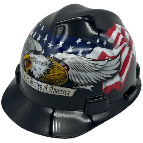 MSA V-Gard American Pride USA Hard Hats - Oblique Left