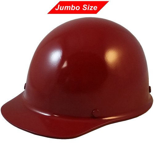 MSA Skullgard (LARGE SHELL) Cap Style Hard Hats with Ratchet Suspension - Maroon - Oblique View