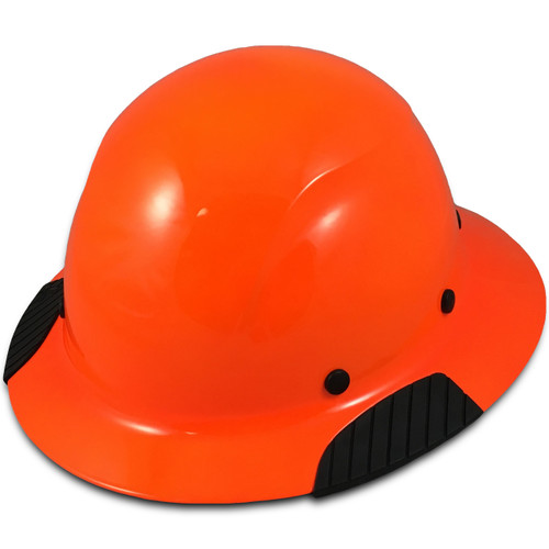 DAX Fiberglass Composite Hard Hat - Full Brim High Vision Orange - Oblique View