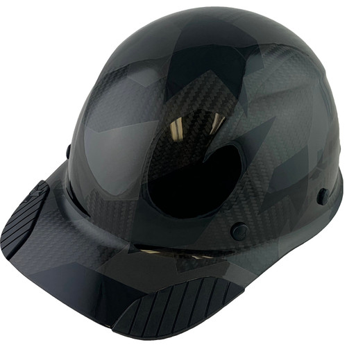 Actual Carbon Fiber Hard Hat - Cap Style Camo Black