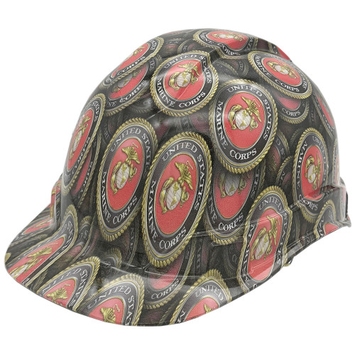 US Marine Corps Design Cap Style Hydro Dipped Hard Hats - Oblique Left US Marine Corps Design Cap Style Hydro Dipped Hard Hats - Oblique Left