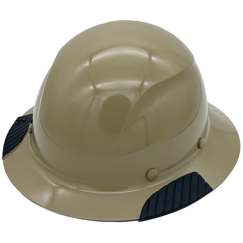 Actual Carbon Fiber Hard Hat - Full Brim Khaki - Oblique Left