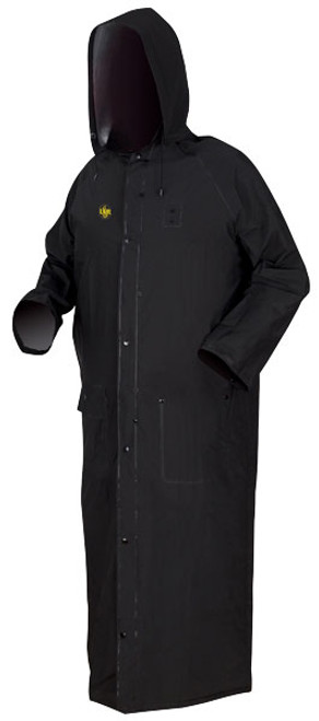 MCR Classic Plus 35 mm, BLACK FR Raincoat PVC 60 inch Rain Coat- Size Large