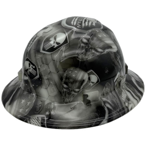 Veterans GLOW IN THE DARK Hard Hats Full Brim - Oblique Left