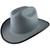 Outlaw Cowboy Hardhat with Ratchet Suspension Gray with Protective Edge