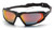 Pyramex Highlander Safety Glasses ~ Black Frame - Sky Red Mirror Anti-Fog Lens