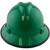 MSA V-Gard Full Brim Hard Hats with Staz-On Suspensions Green - with Protective Edge