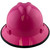 MSA V-Gard Full Brim Hard Hats with Fas-Trac Suspensions Hot Pink - with Protective Edge