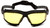 Pyramex Isotope Safety Glasses ~ Black Frame - H2 Max Amber Anti-Fog Lens Front