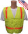 Lime Surveyors Safety Vest with Orange Stripes and Pockets Front