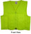 Lime Plain Solid Material Safety Vests with Pockets pic 4