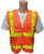 ANSI 2004 SLEEVED Class 3 Double Stripe Orange Mesh Safety Vests - Lime Stripes