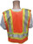 ANSI 207-2006 Public Service Safety Vests ~ MESH Orange with Lime/Silver Stripes ~ 5 point Velcro Tear-Away Back Pic