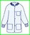 Polypropylene Lab Jacket Blue w/ 3 Pockets. Snap Front   pic 1