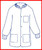 Polypropylene Lab Jacket WHITE w/ 3 Pockets, Snap Fron  pic 1