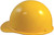 MSA Skullgard (LARGE SHELL) Cap Style Hard Hats with Ratchet Suspension - Yellow - Right Side View - Front View 
