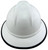 MSA Advance Full Brim Vented Hard Hats with Ratchet Suspensions White with edge ~ Vent Detail back