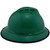 MSA Advance Full Brim Vented Hard hat with 4 point Ratchet Suspension Green - with edge Right View
