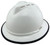 MSA Advance Full Brim Vented Hard Hats with Ratchet Suspensions White Left Oblique with edge