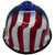 MSA V-Gard Cap Style Patriotic Hard Hat with American Stars and Stripes - One Touch Suspension