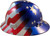 MSA FULL BRIM American Stars and Stripes Hard Hats - Left Side View