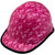 Cancer Awareness Pink Cap Style Hydro Dipped Hard Hats - Edge Oblique Left