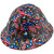 Red American Eagle Patriotic Hydro Dipped Hard Hats Full Brim Style - Oblique Left