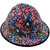 Red American Eagle Patriotic Hydro Dipped Hard Hats Full Brim Style - Edge Oblique Right