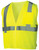 Pyramex Class 2 Hi-Vis Mesh Lime Safety Vests w/ Silver Stripes ~ Front View