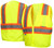 Pyramex Class 2 Hi-Vis Stripe Mesh Lime Safety Vests w/ Contrasting Stripes