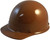 MSA Skullgard Cap Style Hard Hats - Ratchet Suspensions - Brown - Oblique View