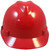 MSA V-Gard Cap Style with Fas Trac III Suspension- Red (Older Dates) 