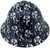 Thin Blue Line USA Flag and Skulls Hydro Dipped Hard Hats Full Brim Style  -  Front