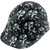 Thin Blue Line USA Flag and Skulls Hydro Dipped Hard Hats Cap - Oblique Left