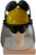 MSA V-Gard Cap Style hard hat with Clear Faceshield, Hard Hat Attachment, and Earmuff - Yellow - Front View Earmuffs Up